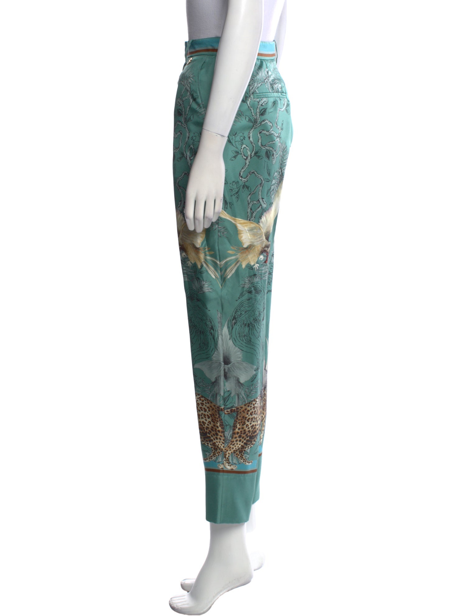 Roberto Cavalli Silk Straight Leg Pants w/ Tags