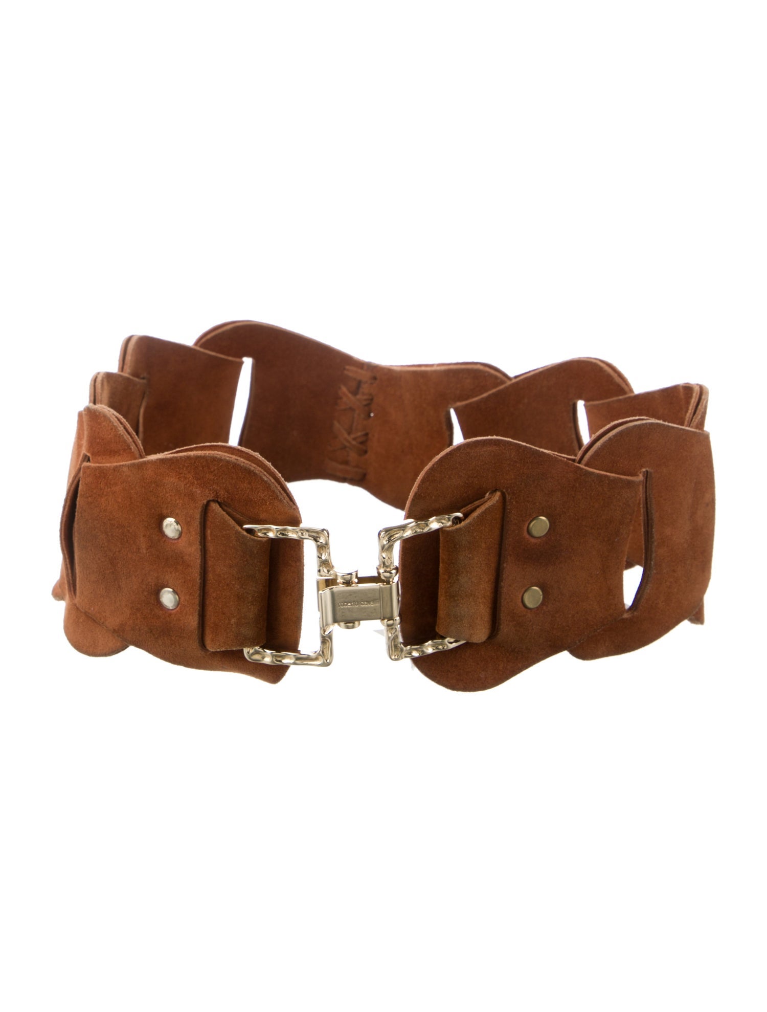 Roberto Cavalli Wide Suede Waist Belt