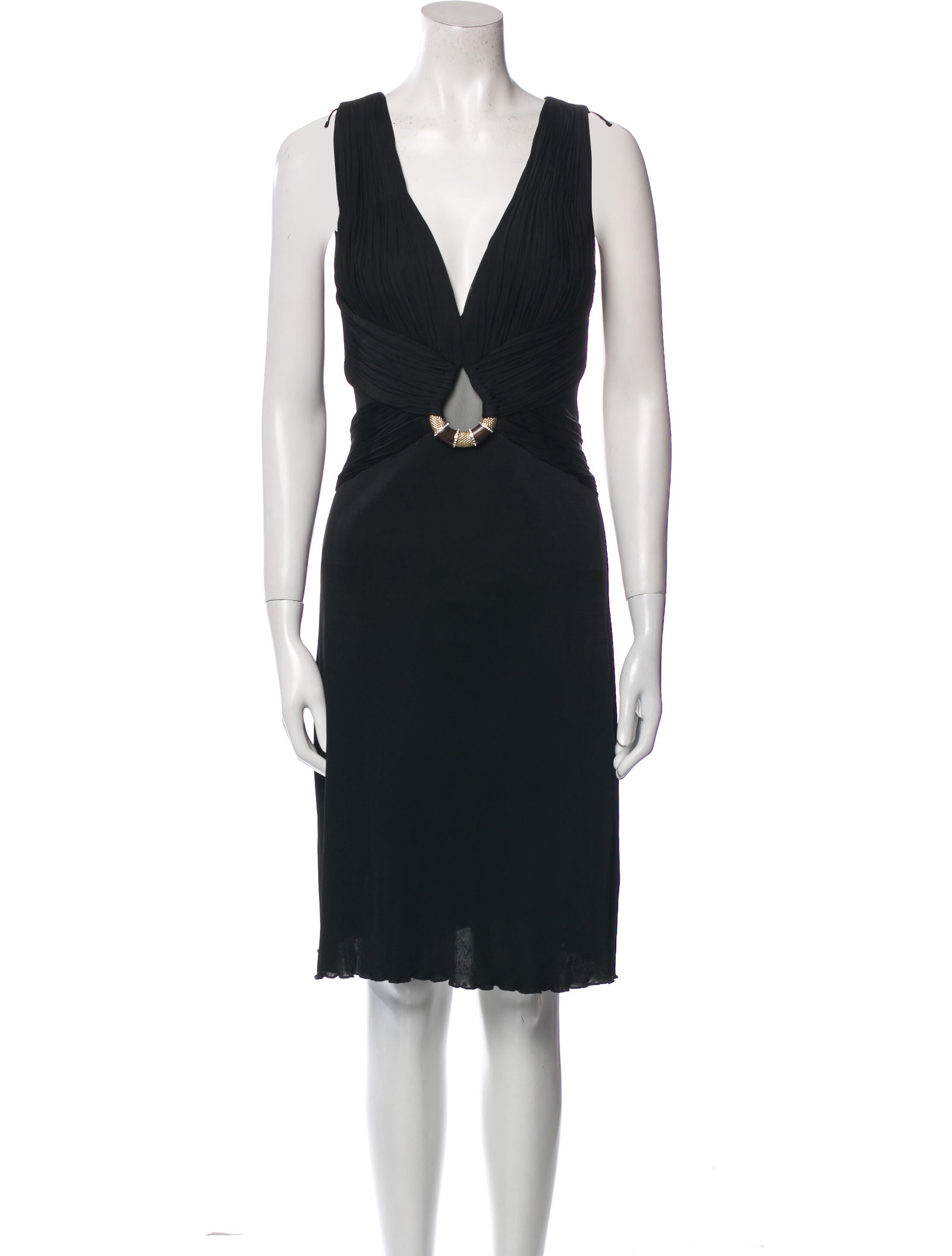 Roberto Cavalli V-Neck Knee-Length Dress