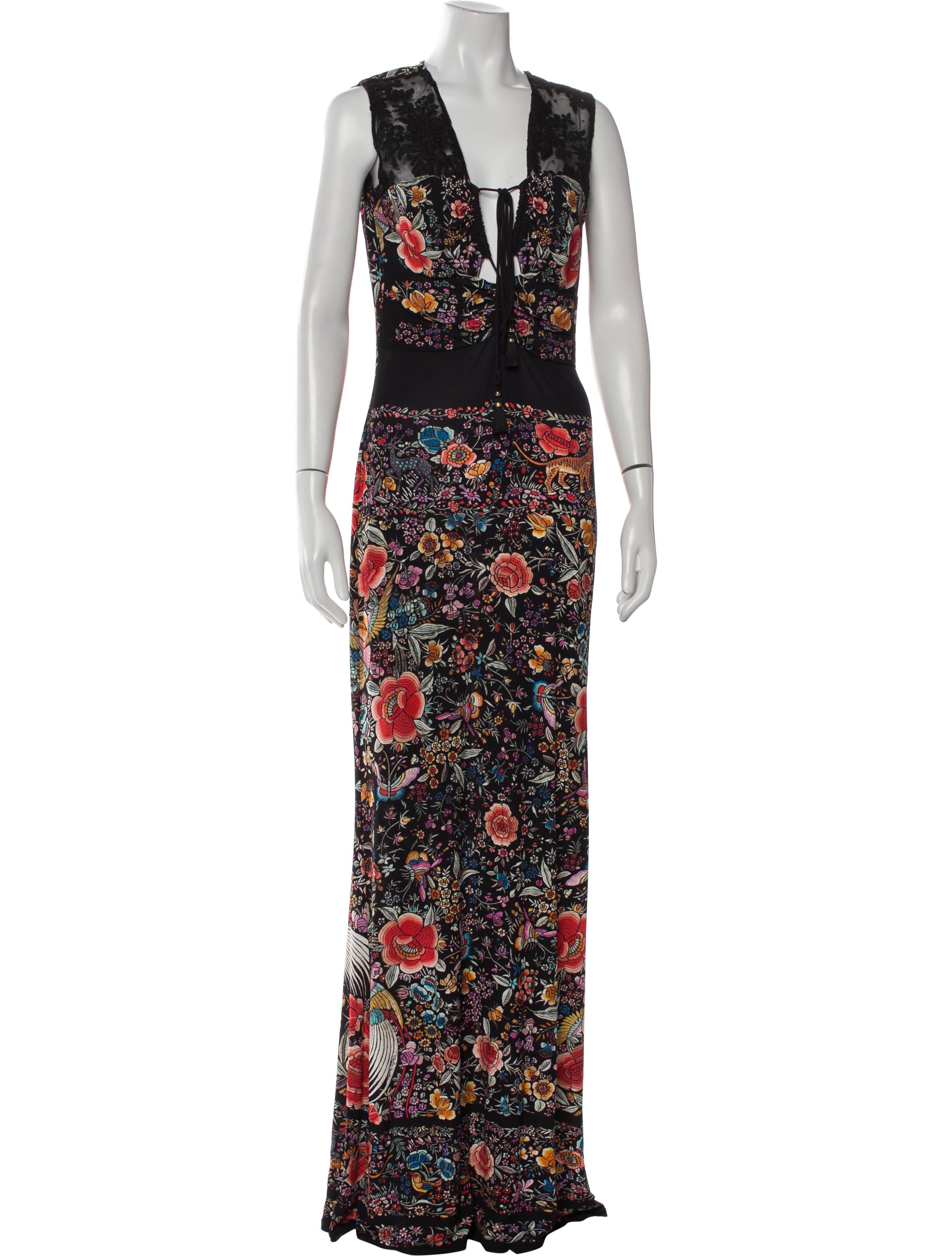 Roberto Cavalli Floral Print Long Dress
