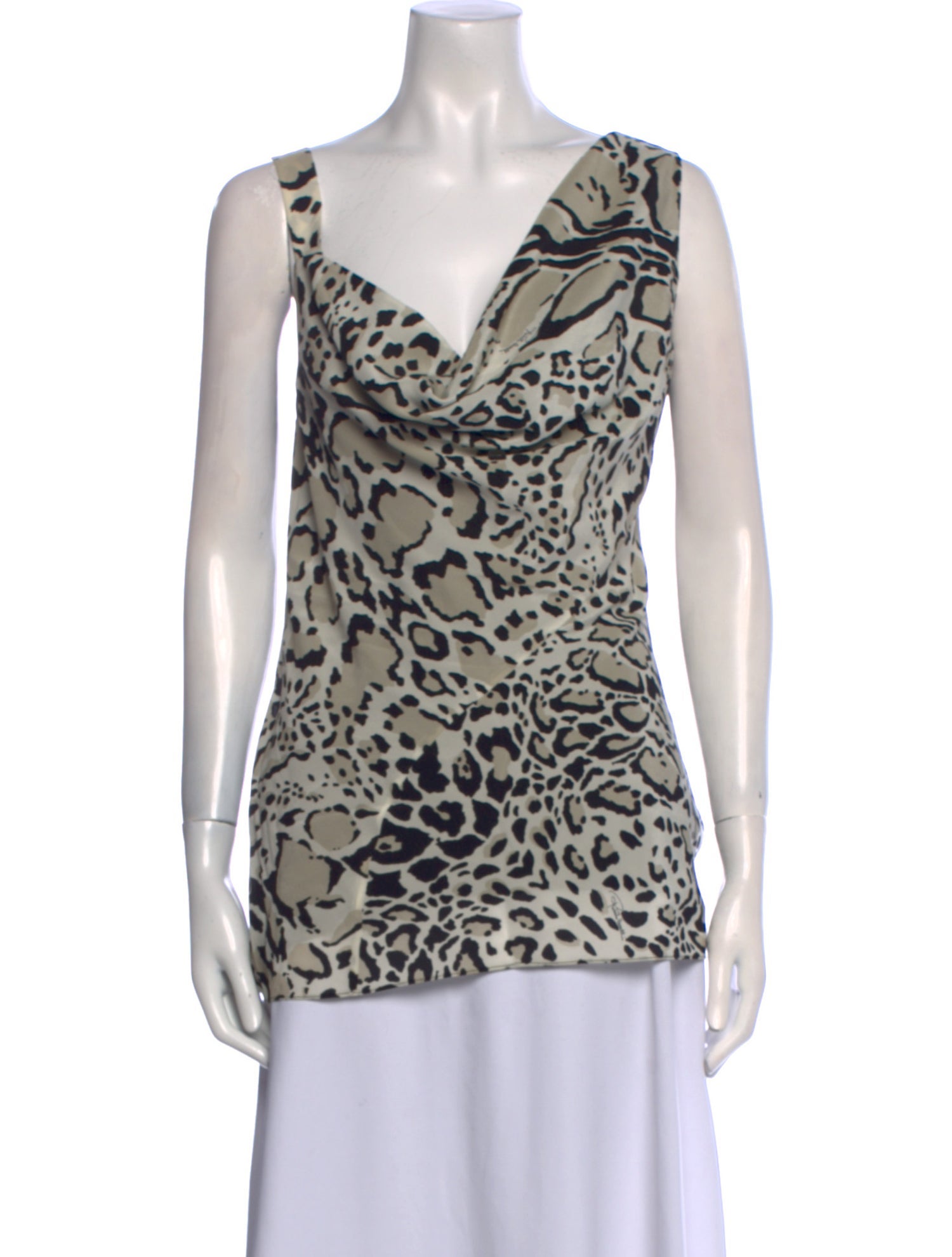 Roberto Cavalli Silk Animal Print Top