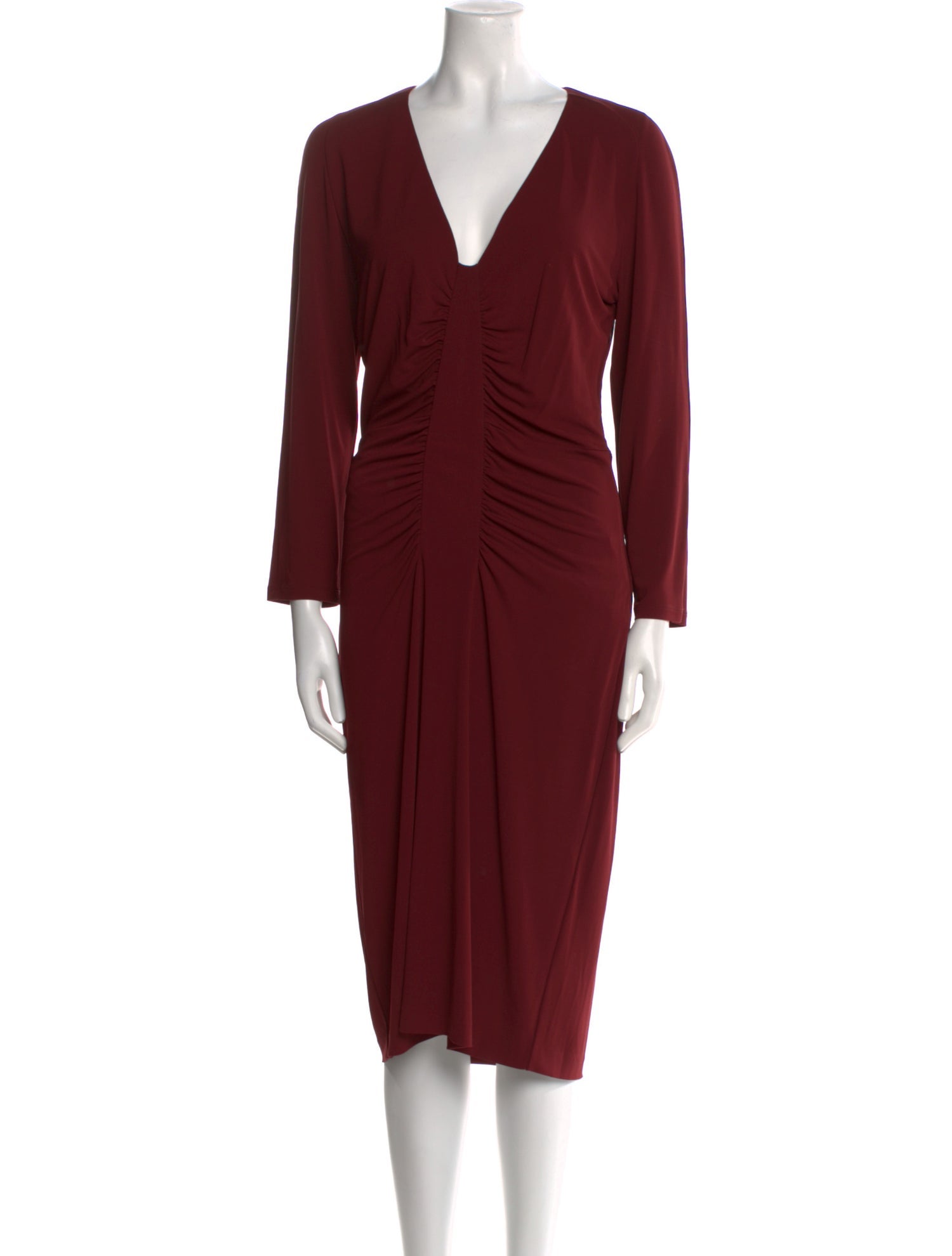 Roberto Cavalli V-Neck Midi Length Dress