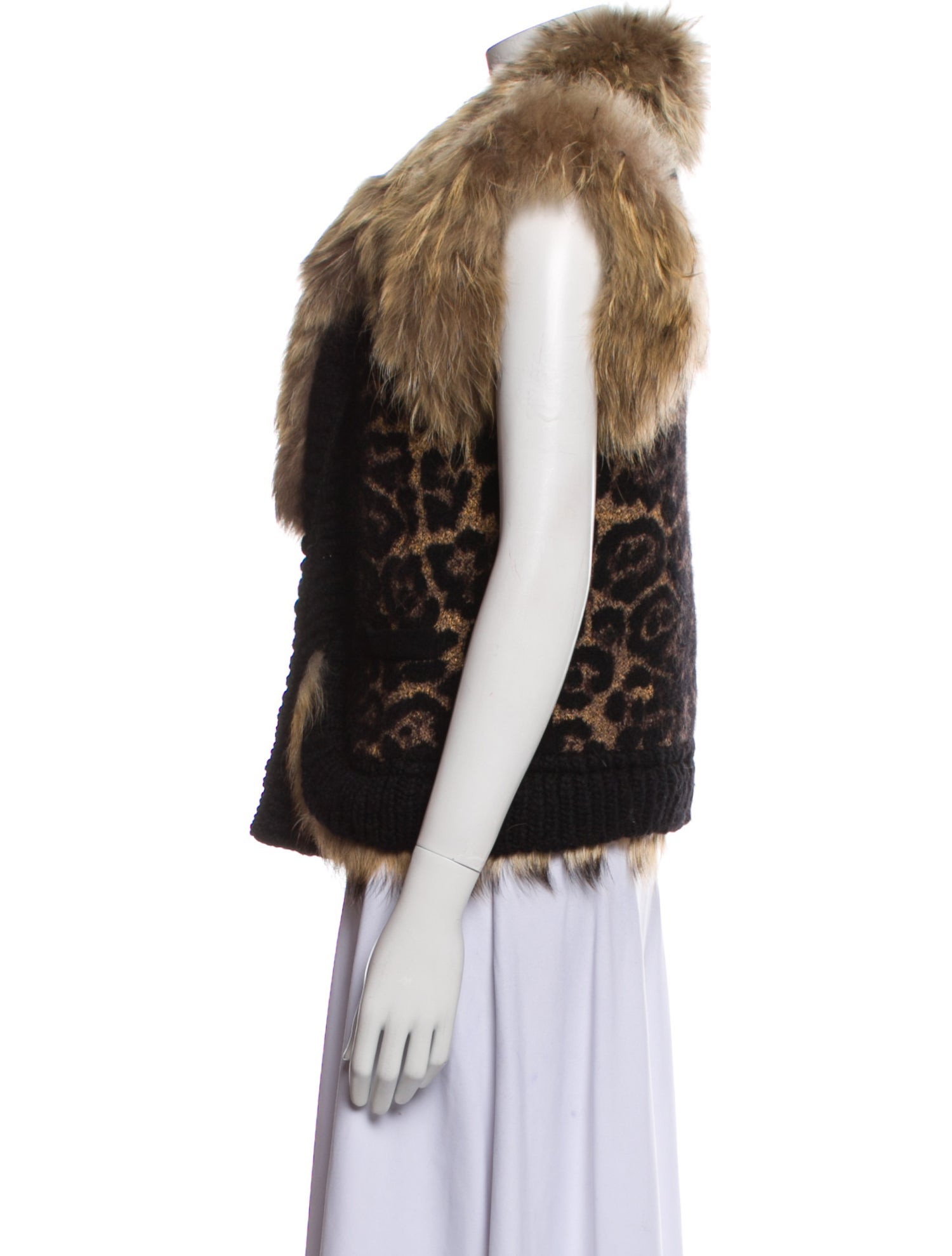 Roberto Cavalli Mohair Animal Print Vest