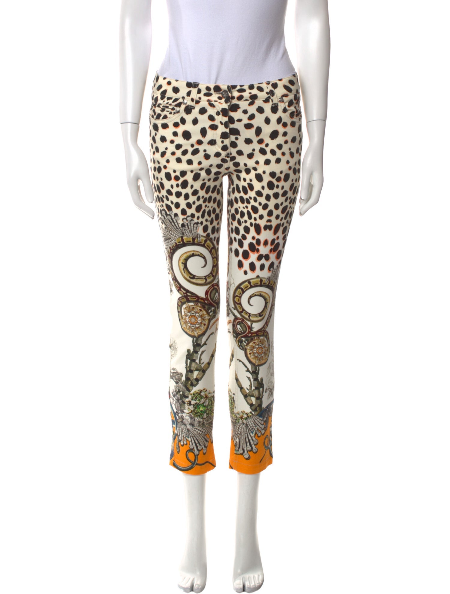 Roberto Cavalli Printed Skinny Leg Pants