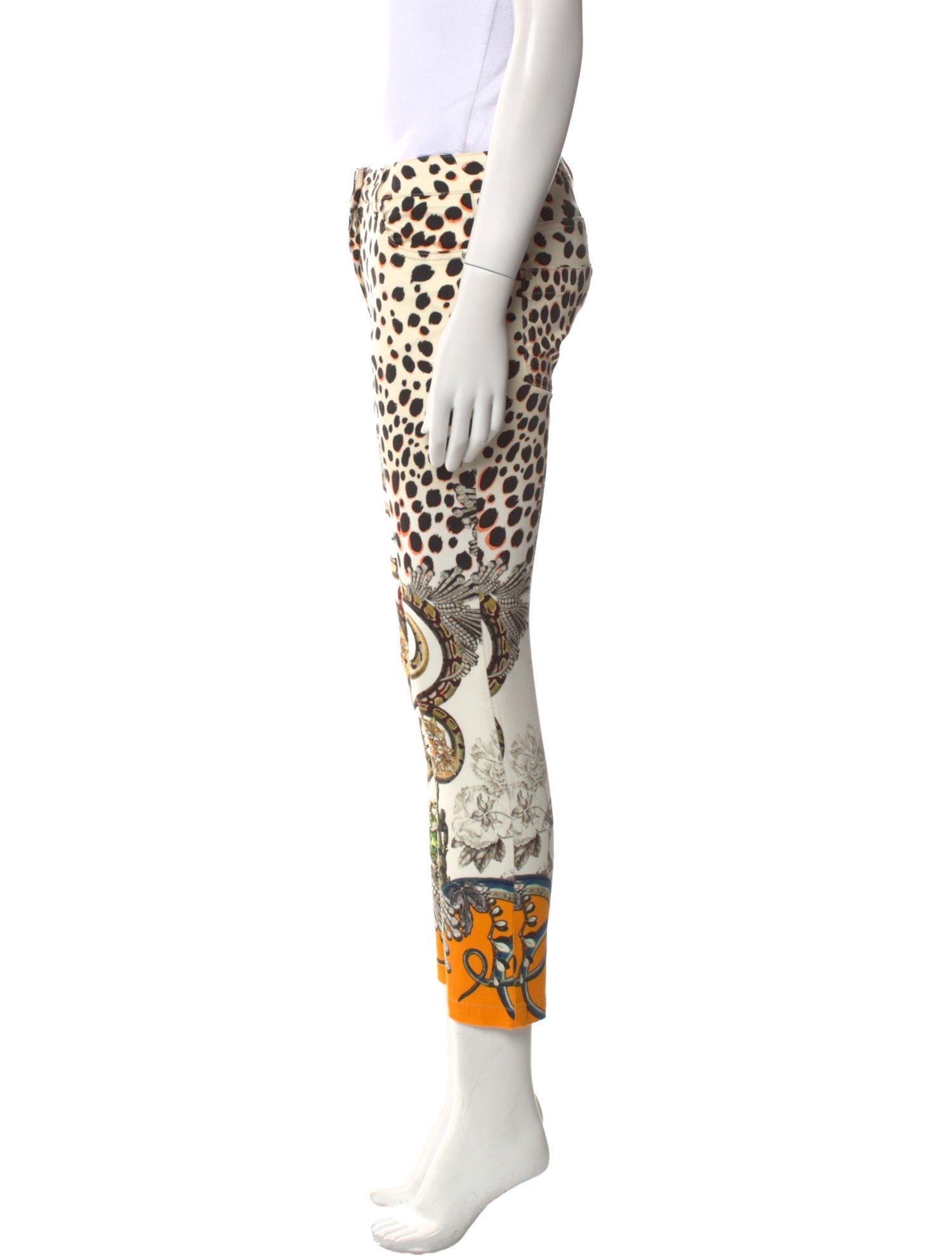 Roberto Cavalli Printed Skinny Leg Pants