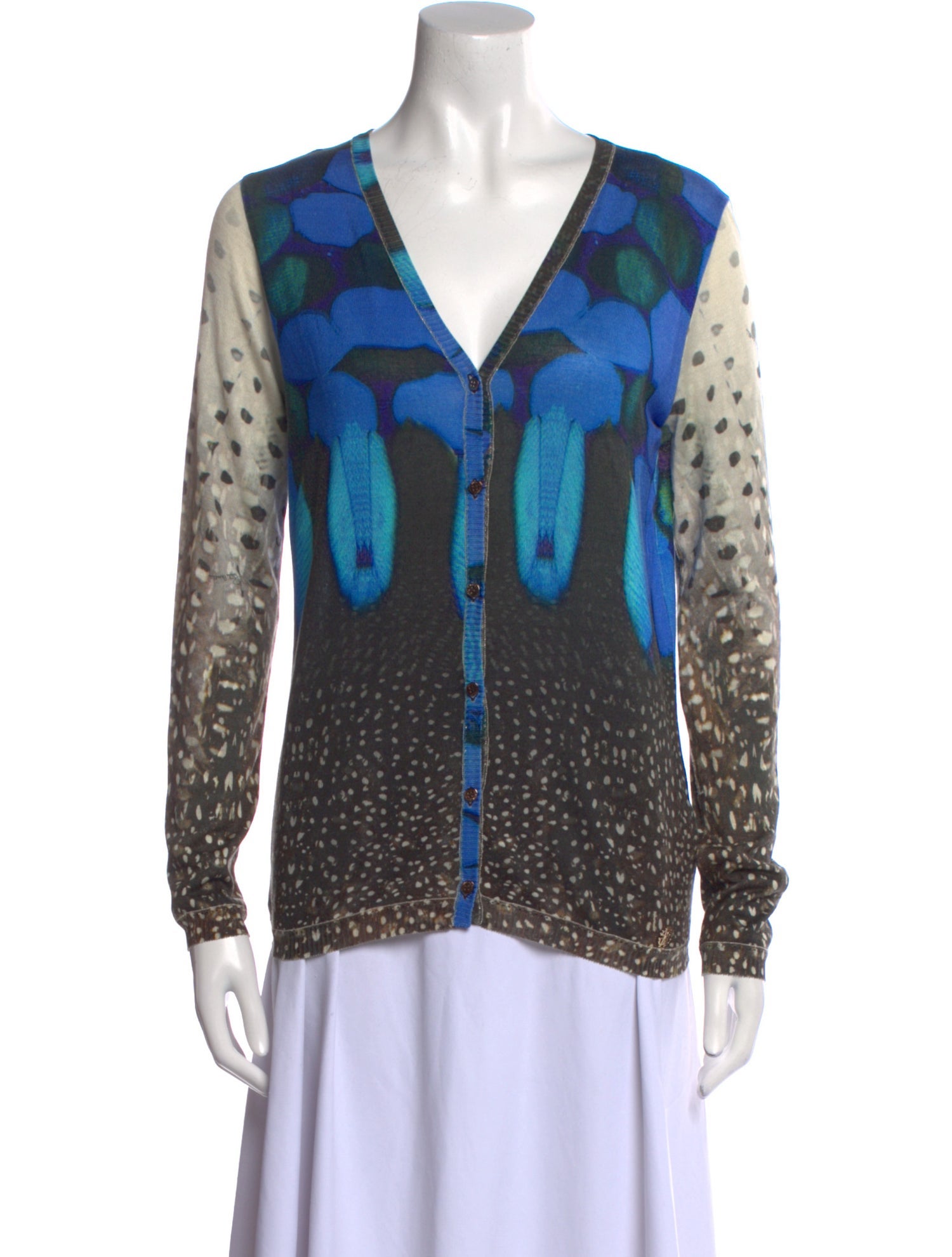 Roberto Cavalli Silk Printed Sweater