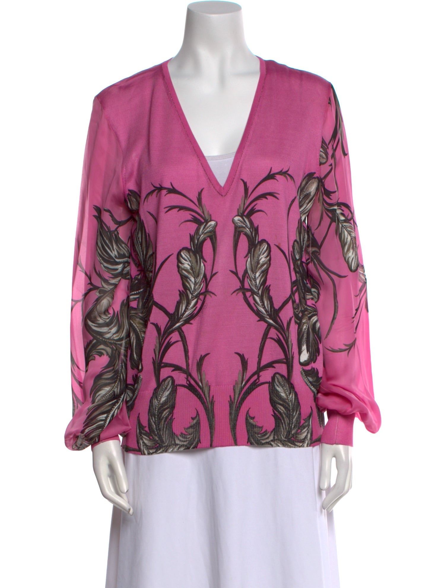 Roberto Cavalli Silk Printed Sweater