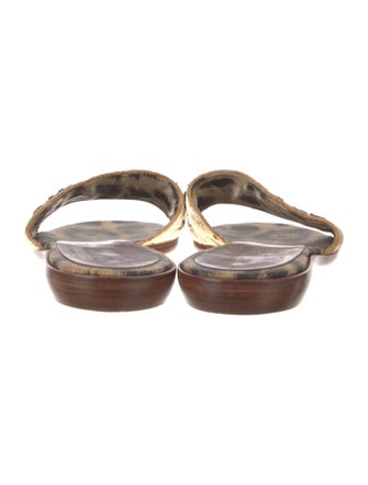 Roberto Cavalli Suede Animal Print Slides