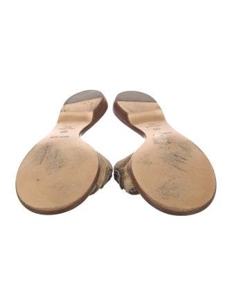 Roberto Cavalli Suede Animal Print Slides