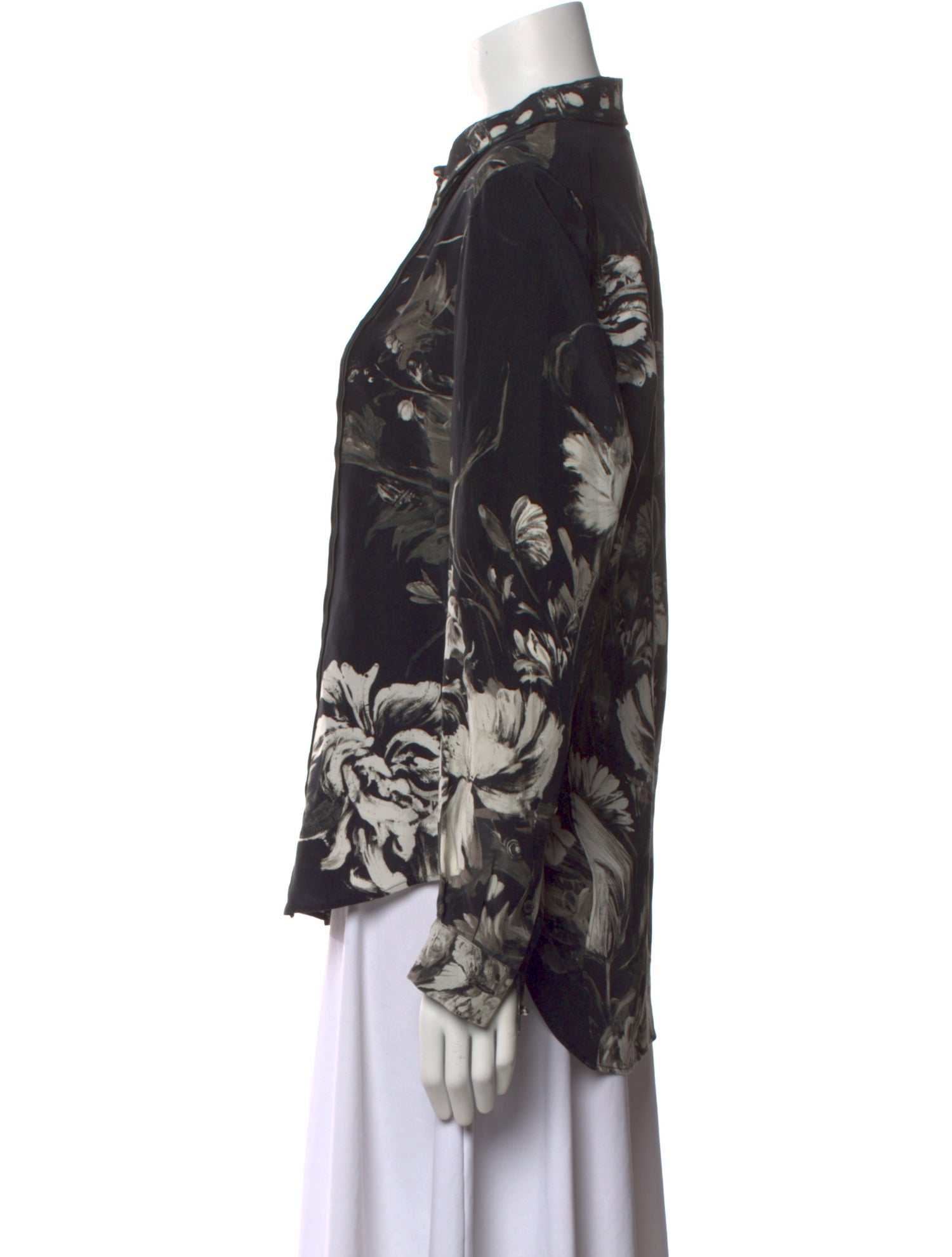 Roberto Cavalli Silk Printed Button-Up Top