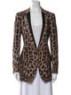 Roberto Cavalli Wool Animal Print Blazer