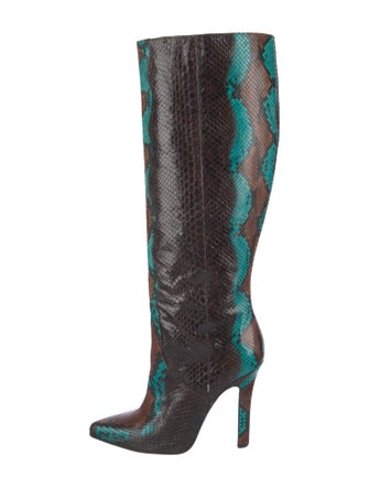 Roberto Cavalli Snakeskin Animal Print Boots
