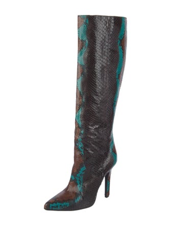 Roberto Cavalli Snakeskin Animal Print Boots