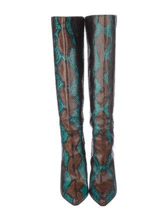 Roberto Cavalli Snakeskin Animal Print Boots