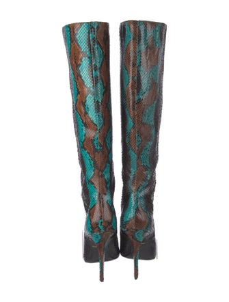 Roberto Cavalli Snakeskin Animal Print Boots