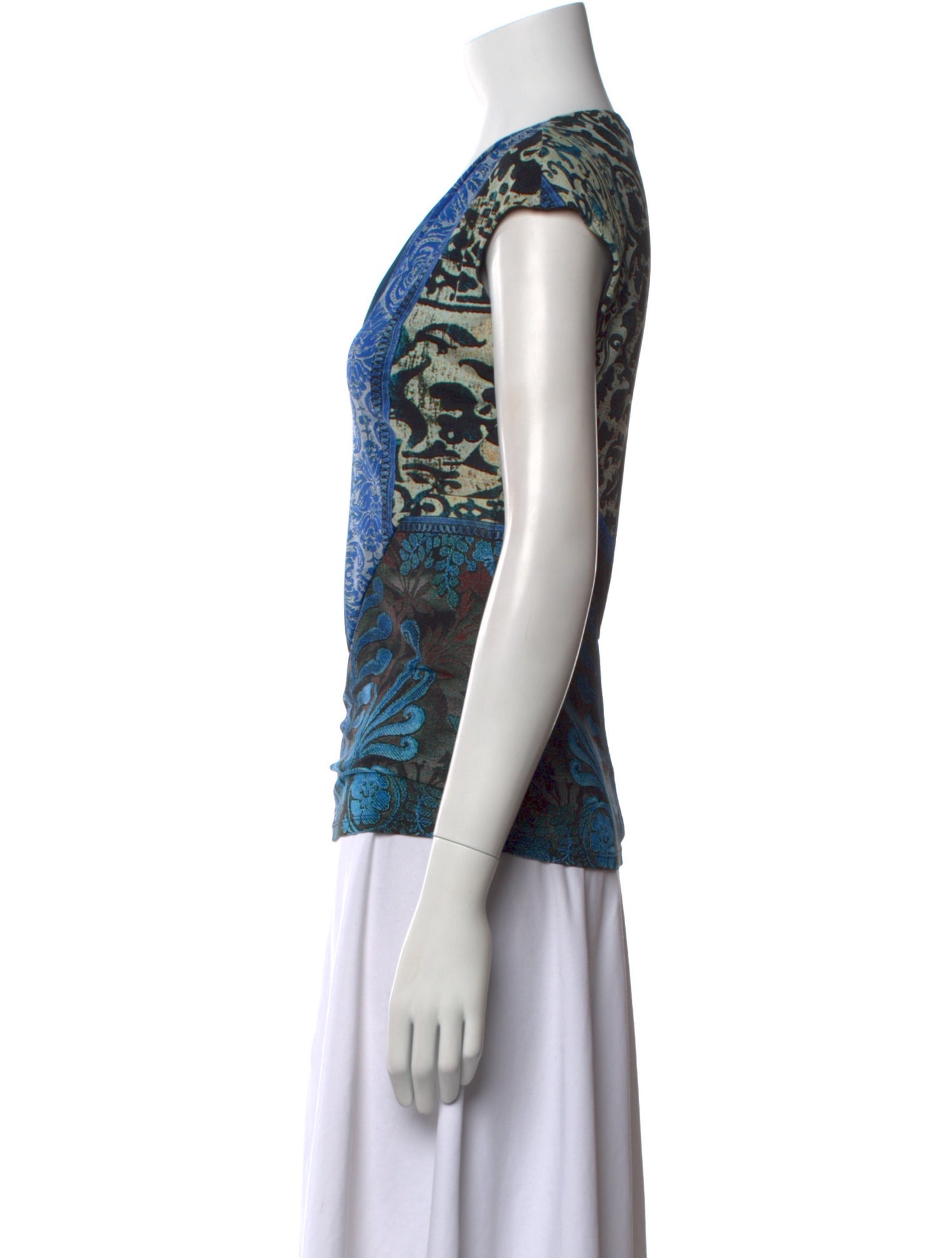 Roberto Cavalli Printed V-Neck Top