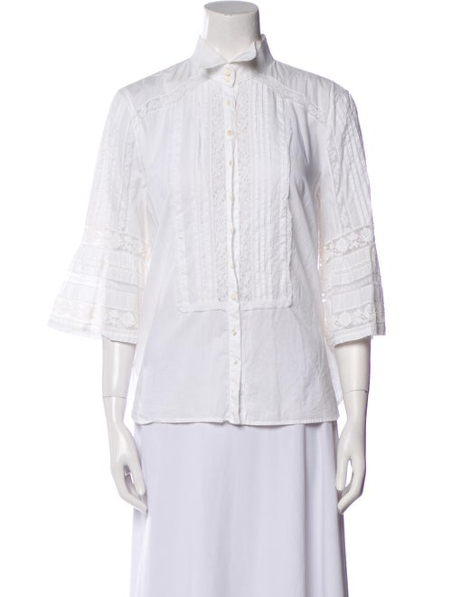 Roberto Cavalli Three-Quarter Sleeve Button-Up Top