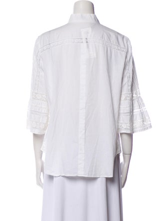Roberto Cavalli Three-Quarter Sleeve Button-Up Top