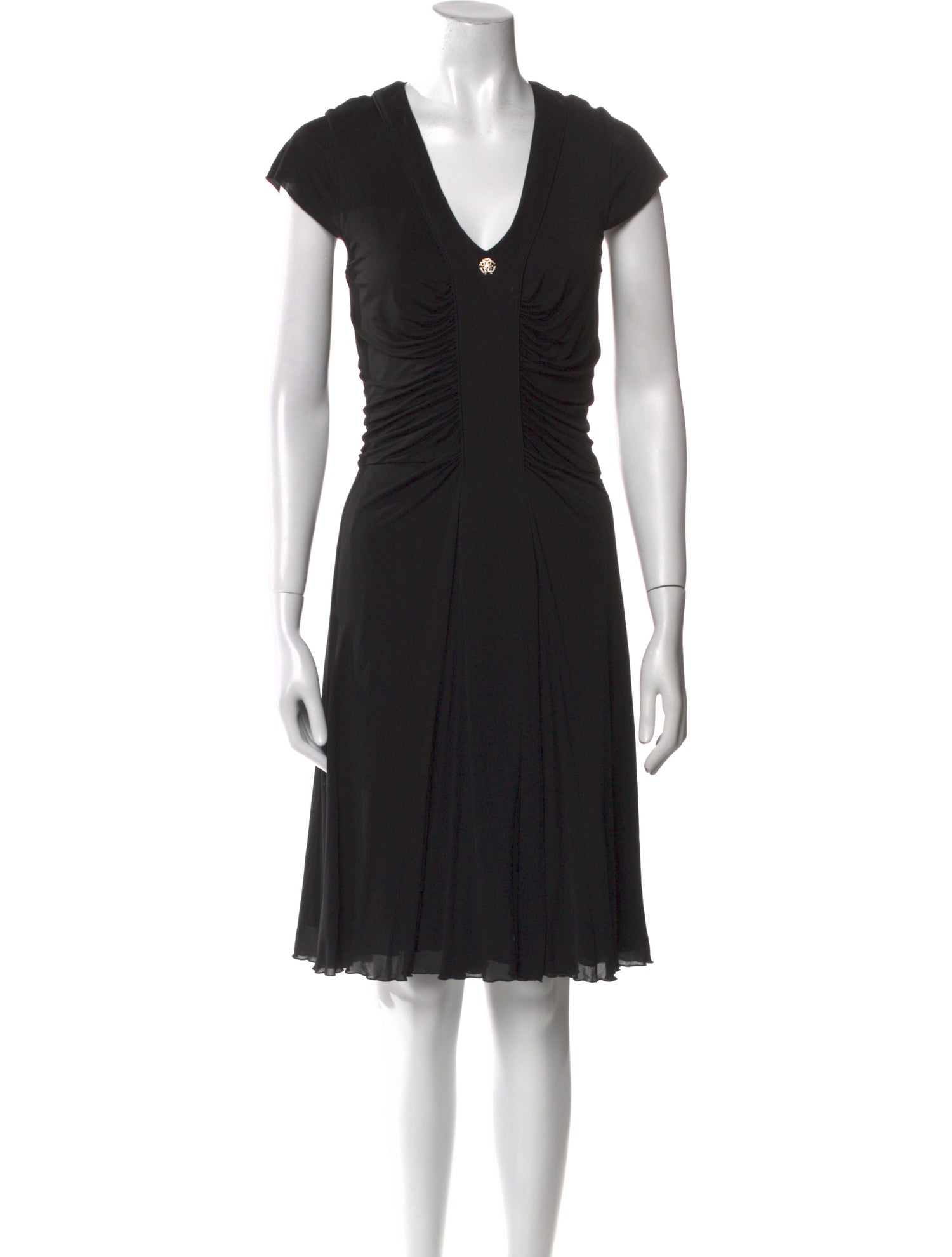 Roberto Cavalli V-Neck Knee-Length Dress