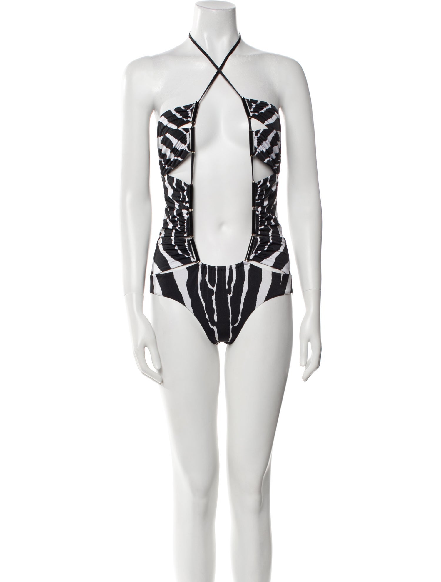 Roberto Cavalli Printed Beaded Accents One-Piece w/ Tags
