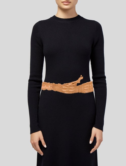 Roberto Cavalli Wide Crocodile Waist Belt