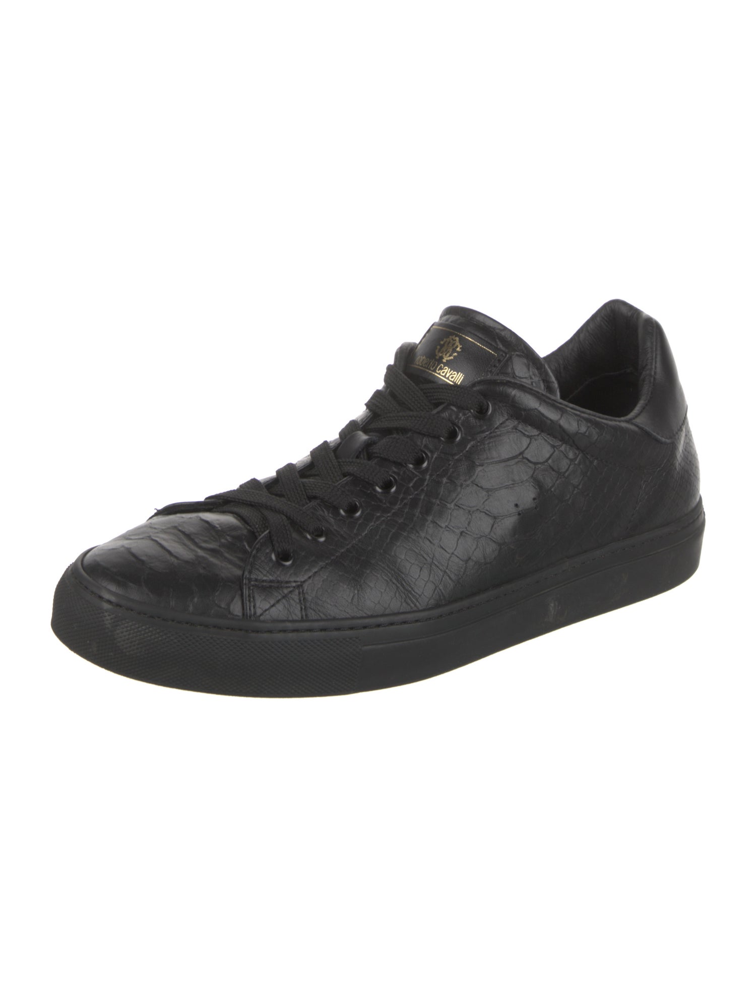 Roberto Cavalli Embossed Leather Sneakers