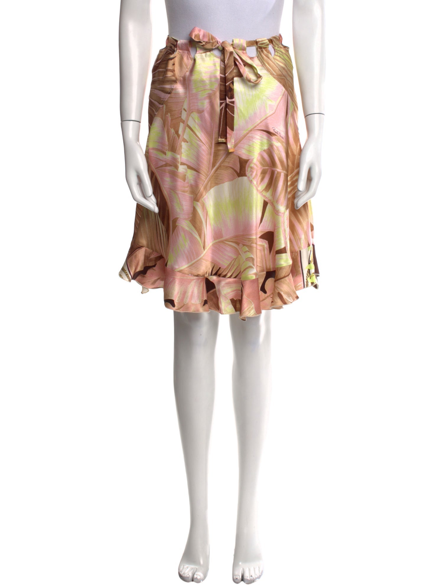 Roberto Cavalli Silk Knee-Length Skirt