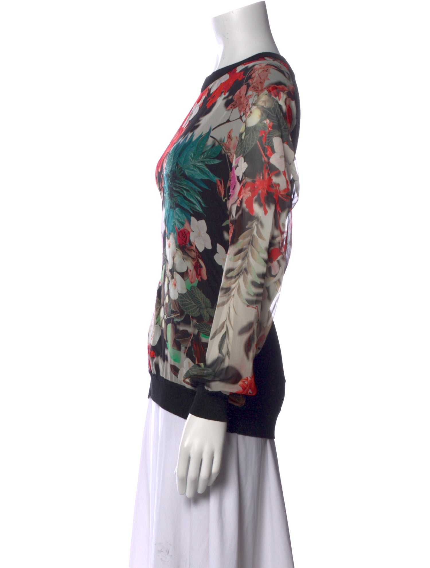 Roberto Cavalli Floral Print Bateau Neckline Sweatshirt