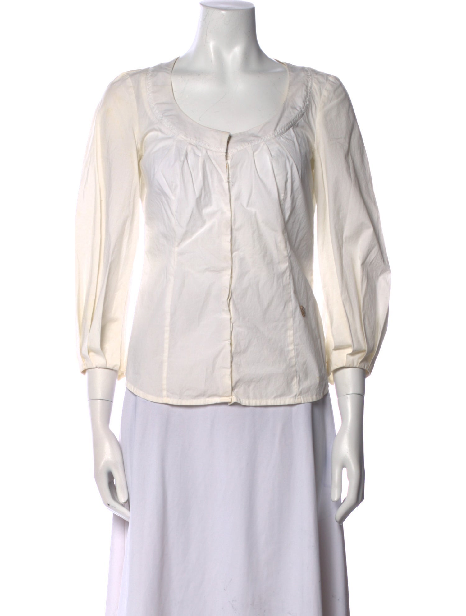 Roberto Cavalli Silk Scoop Neck Blouse