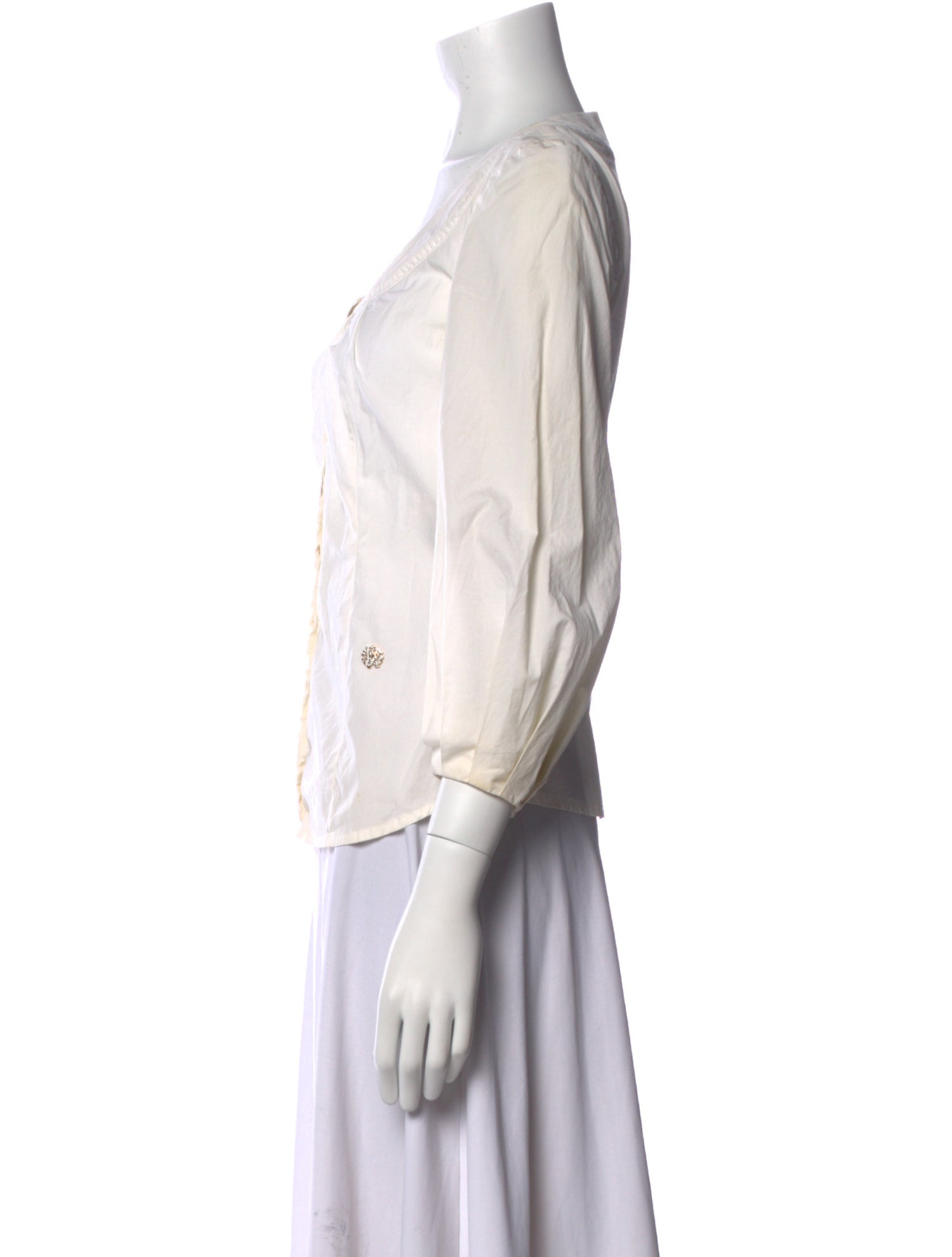 Roberto Cavalli Silk Scoop Neck Blouse