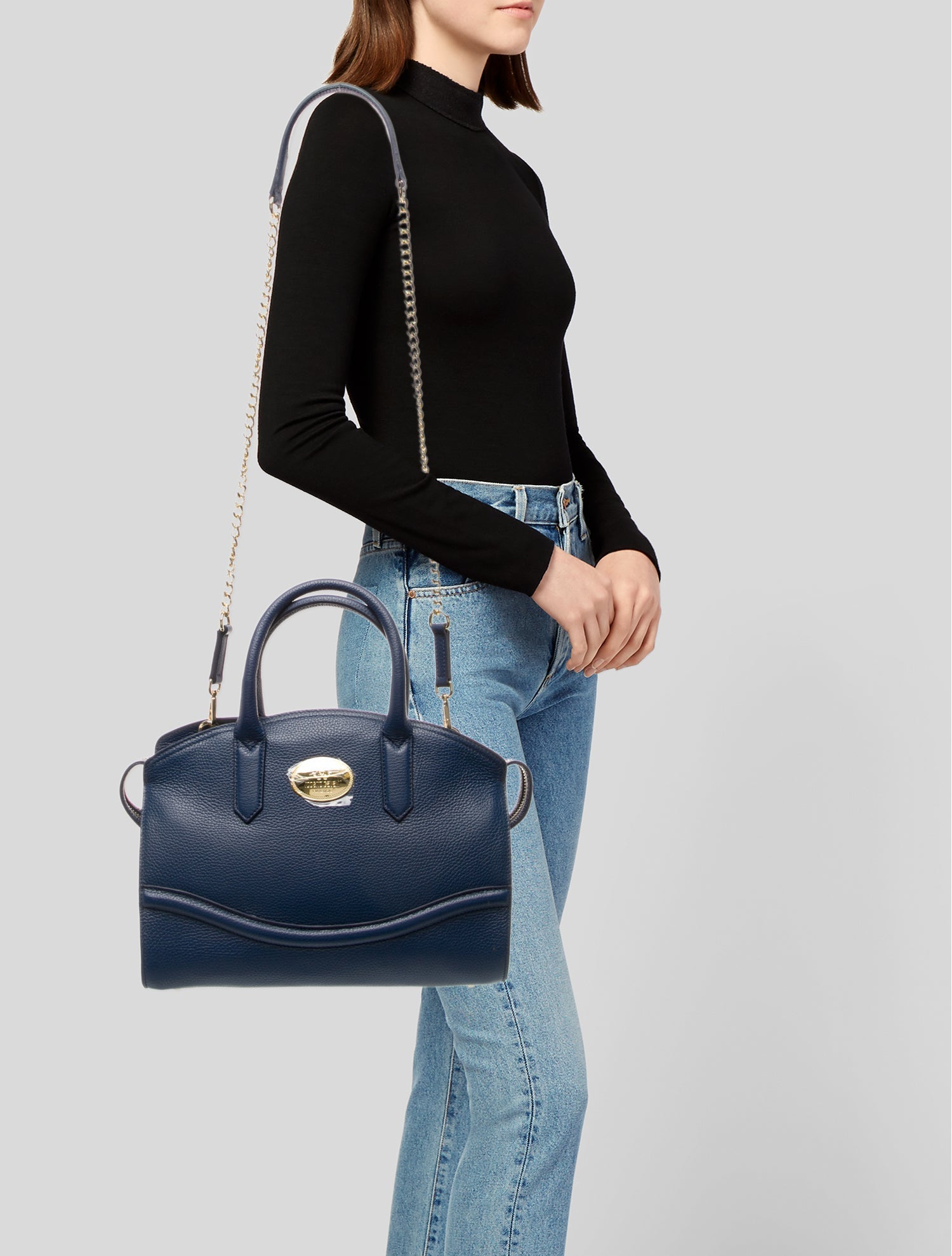 Roberto Cavalli Leather Top Handle Bag