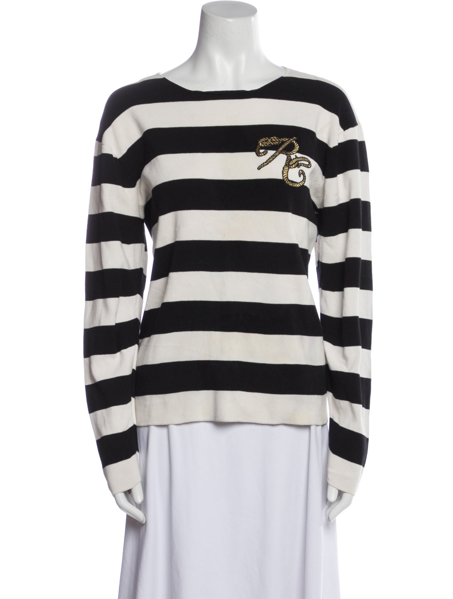 Roberto Cavalli Striped Crew Neck Sweatshirt