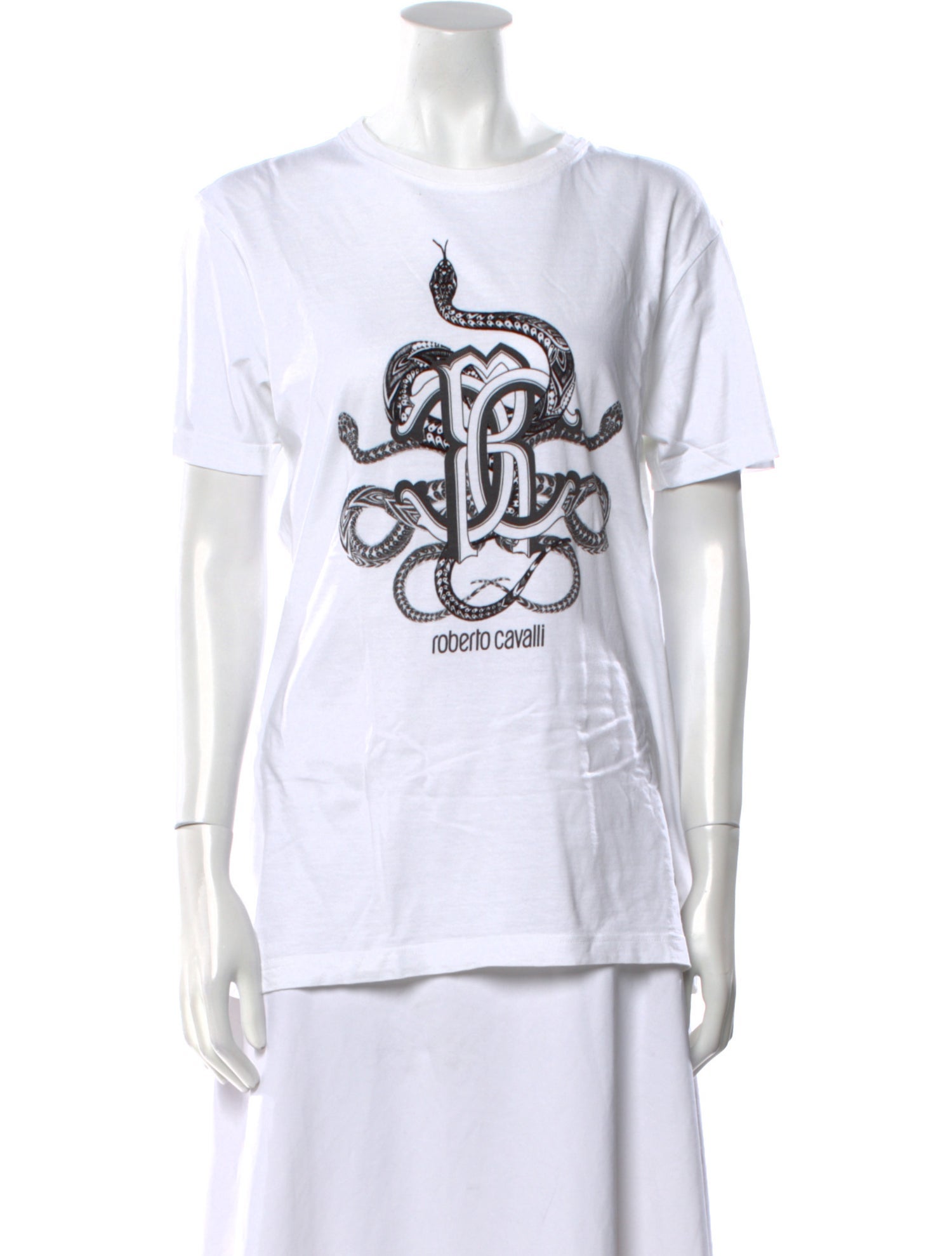 Roberto Cavalli Graphic Print Crew Neck T-Shirt