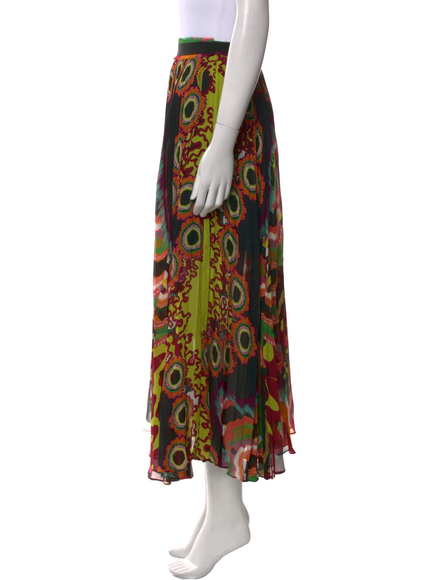 Roberto Cavalli Silk Midi Length Skirt