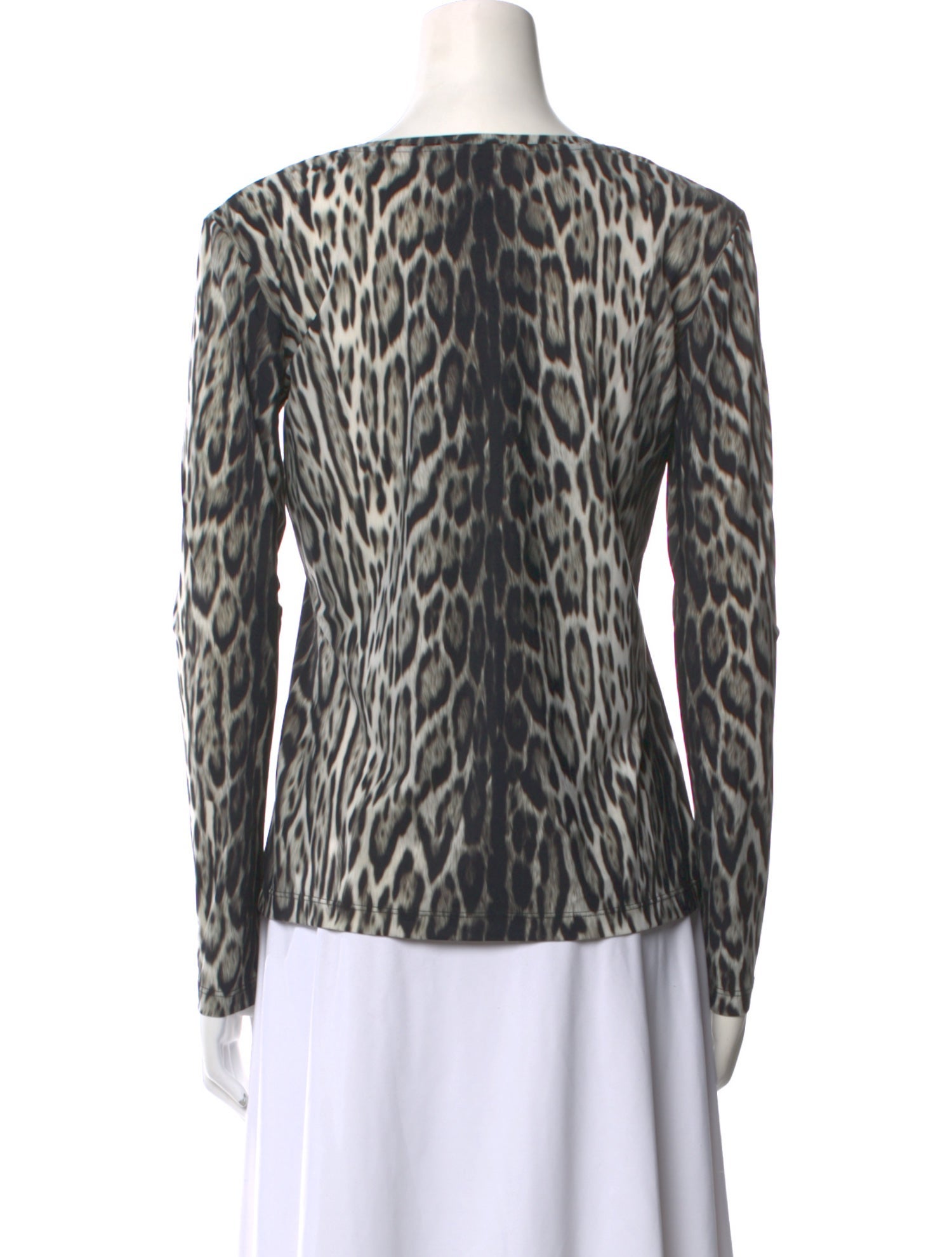 Roberto Cavalli Animal Print V-Neck Top