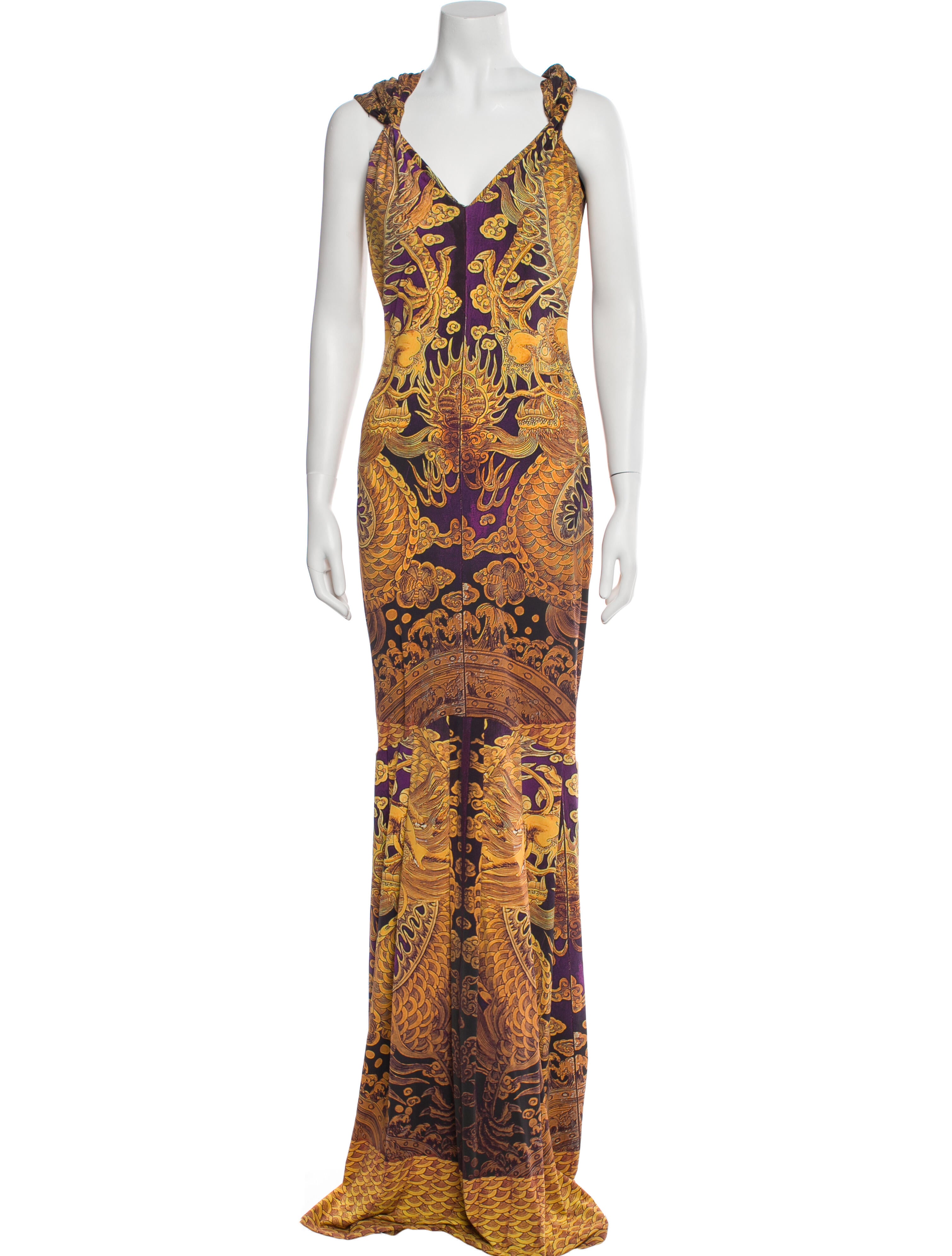 Roberto Cavalli Animal Print Long Dress