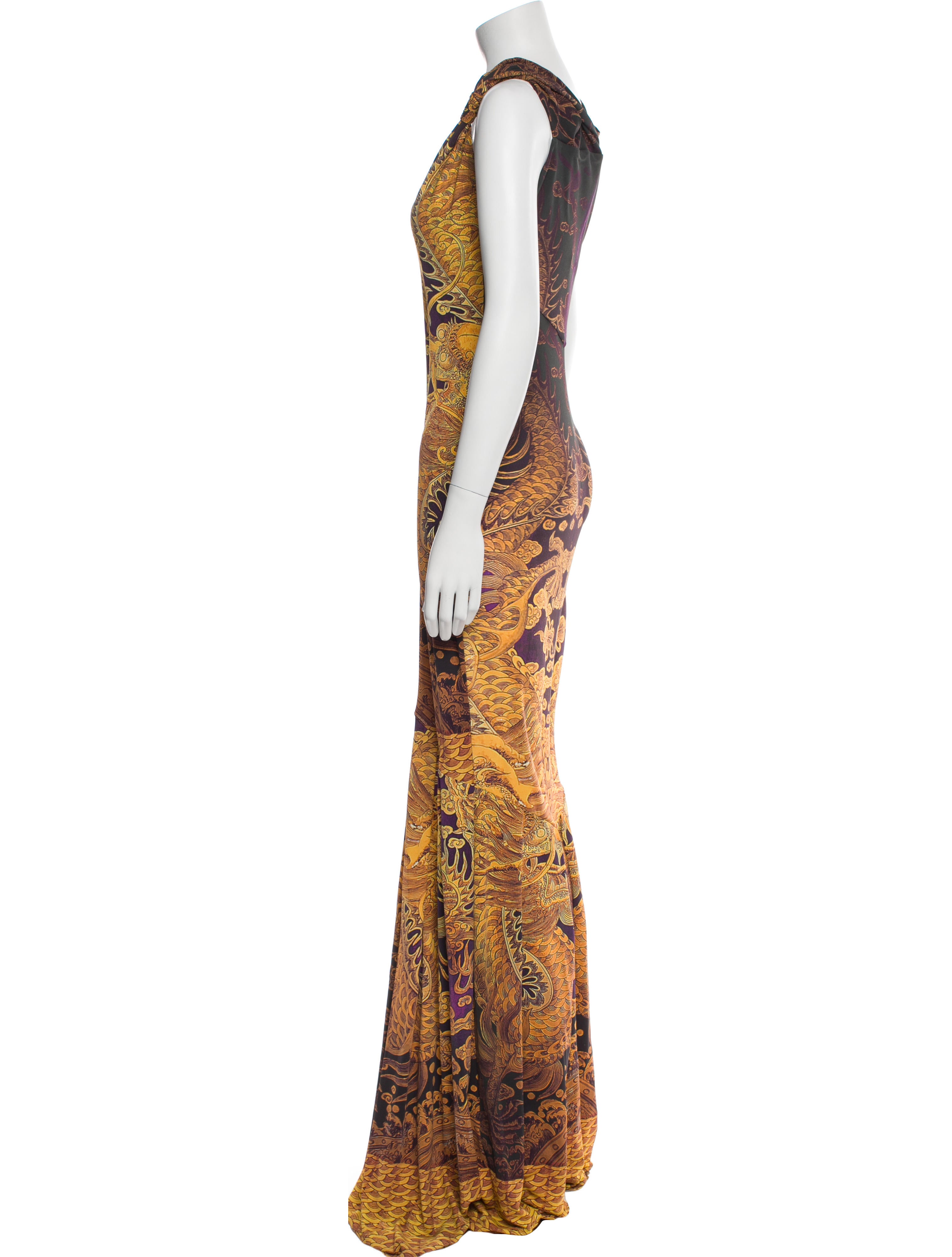 Roberto Cavalli Animal Print Long Dress