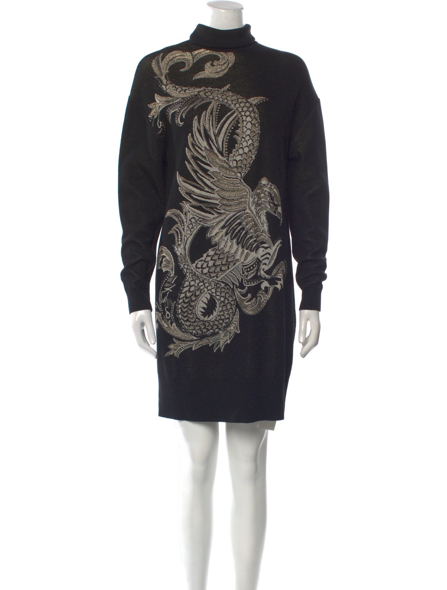 Roberto Cavalli Virgin Wool Mini Dress