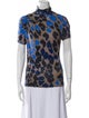 Roberto Cavalli Printed Mock Neck Top