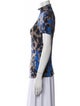 Roberto Cavalli Printed Mock Neck Top