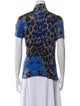Roberto Cavalli Printed Mock Neck Top