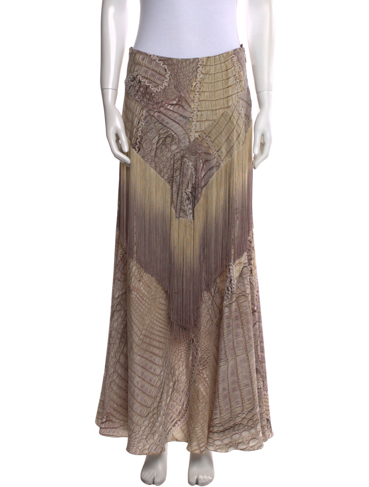 Roberto Cavalli Silk Long Skirt