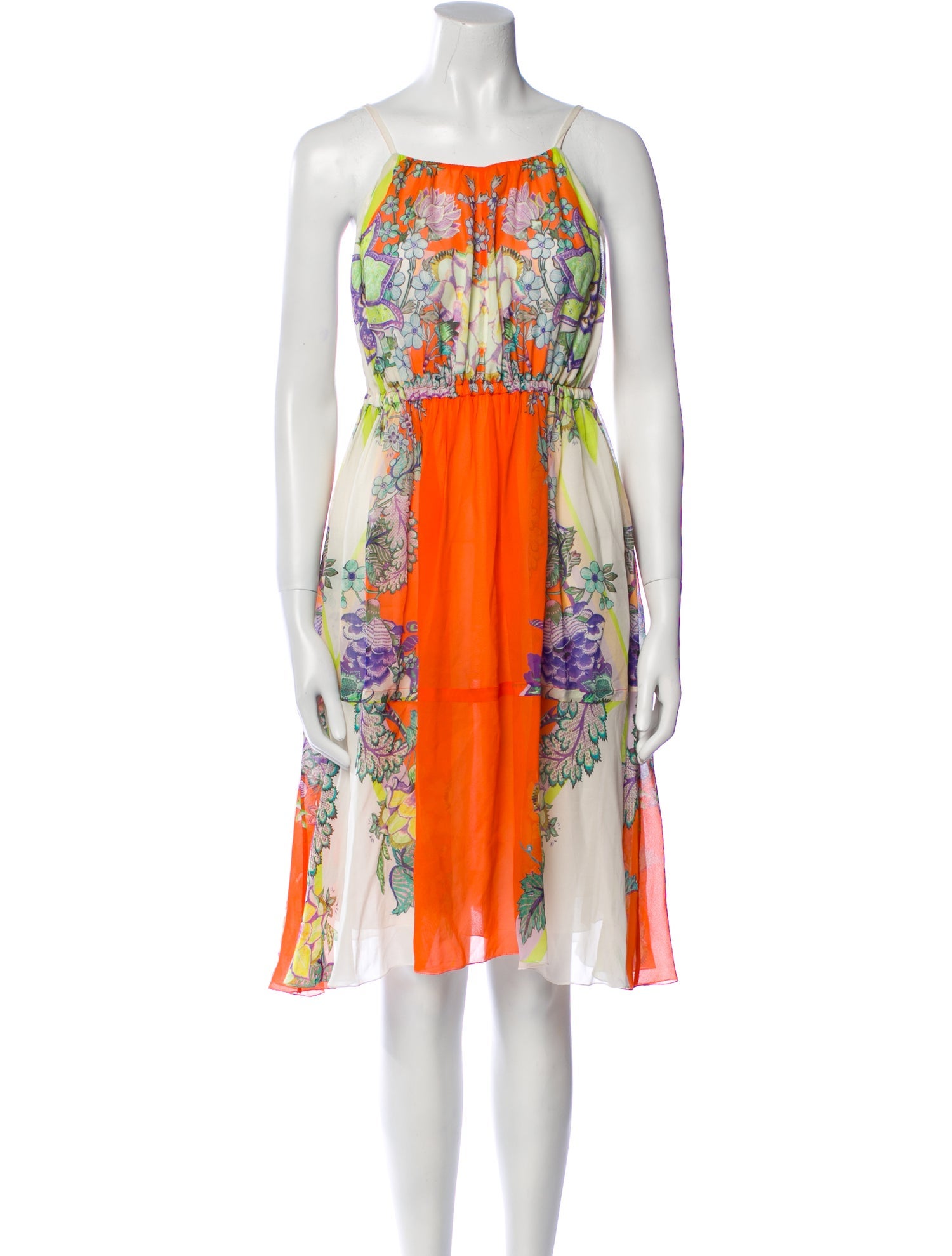 Roberto Cavalli Silk Knee-Length Dress