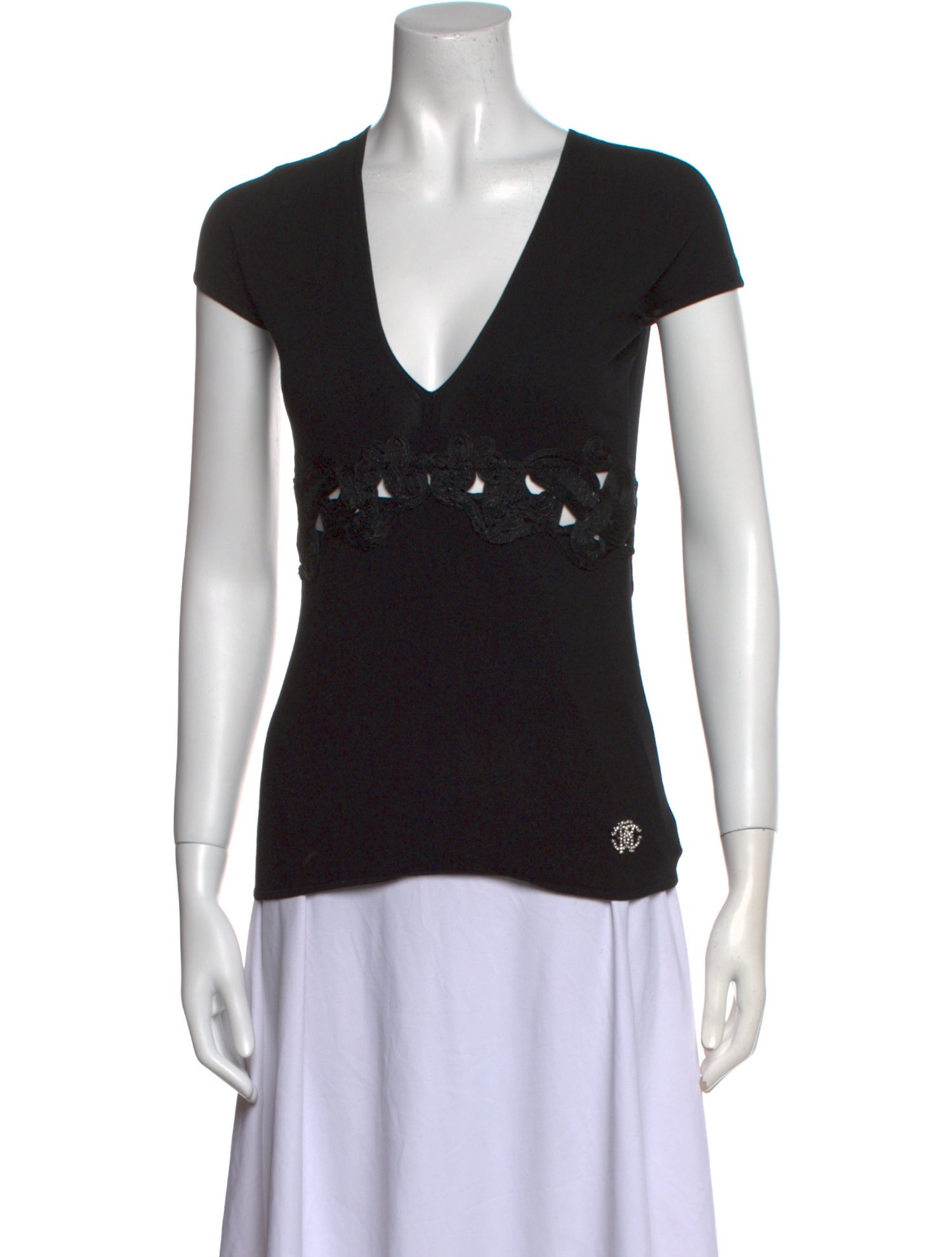 Roberto Cavalli V-Neck Short Sleeve T-Shirt