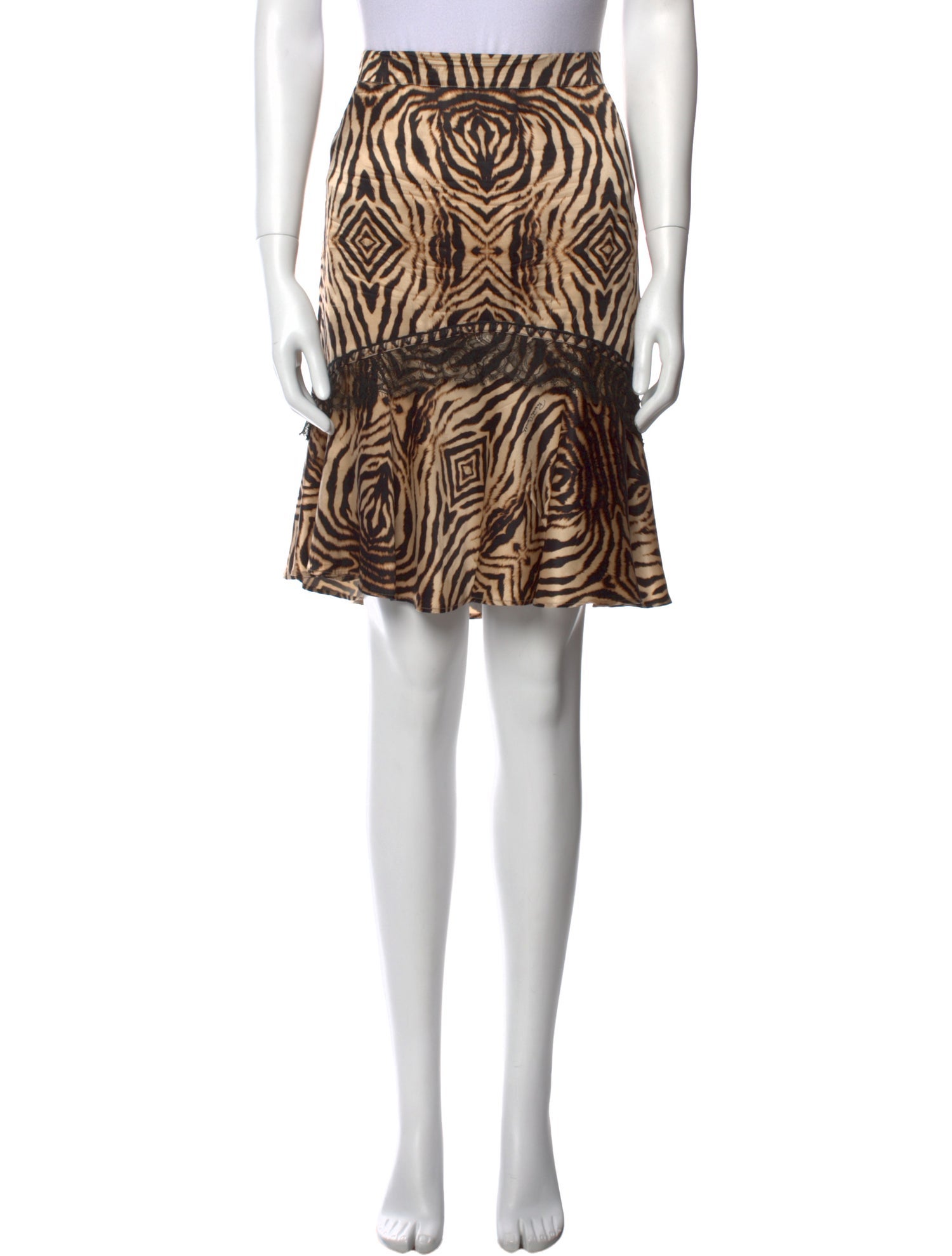 Roberto Cavalli Silk Knee-Length Skirt