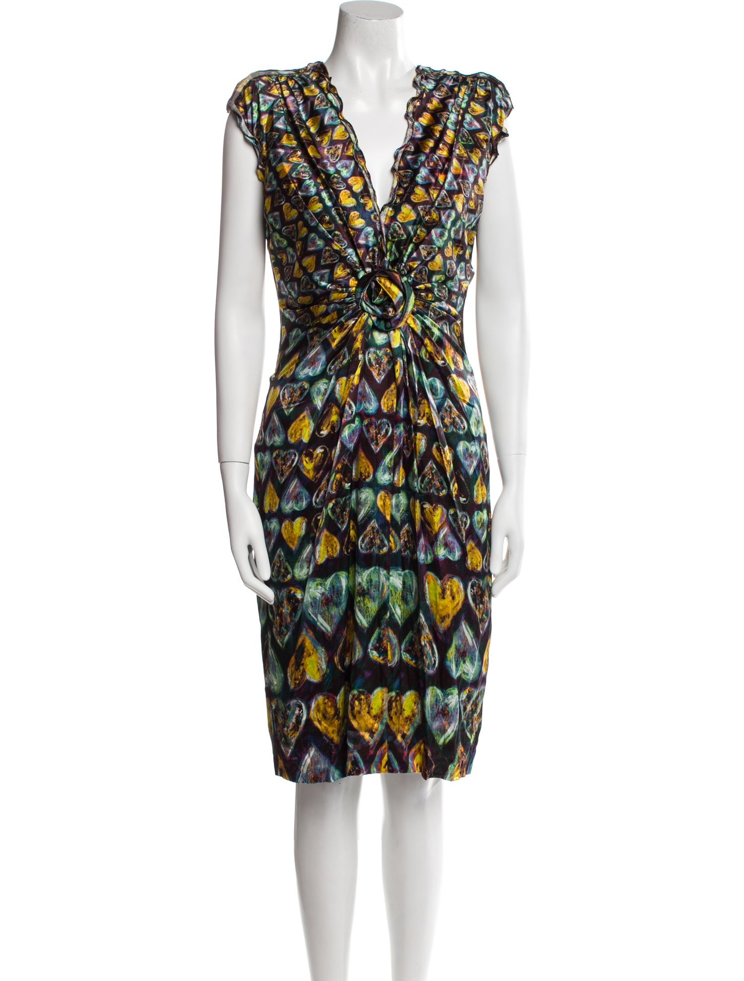 Roberto Cavalli Silk Knee-Length Dress