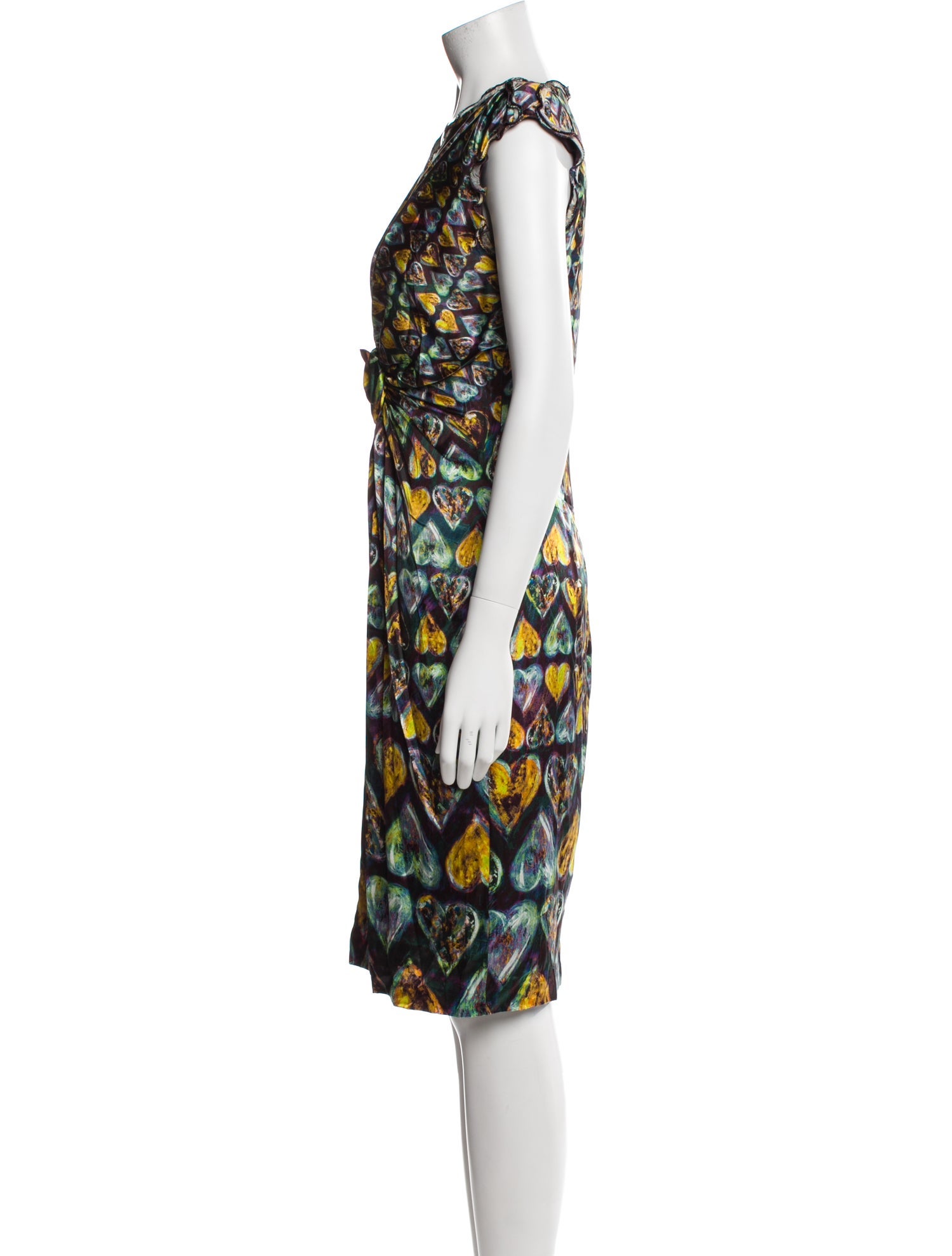 Roberto Cavalli Silk Knee-Length Dress
