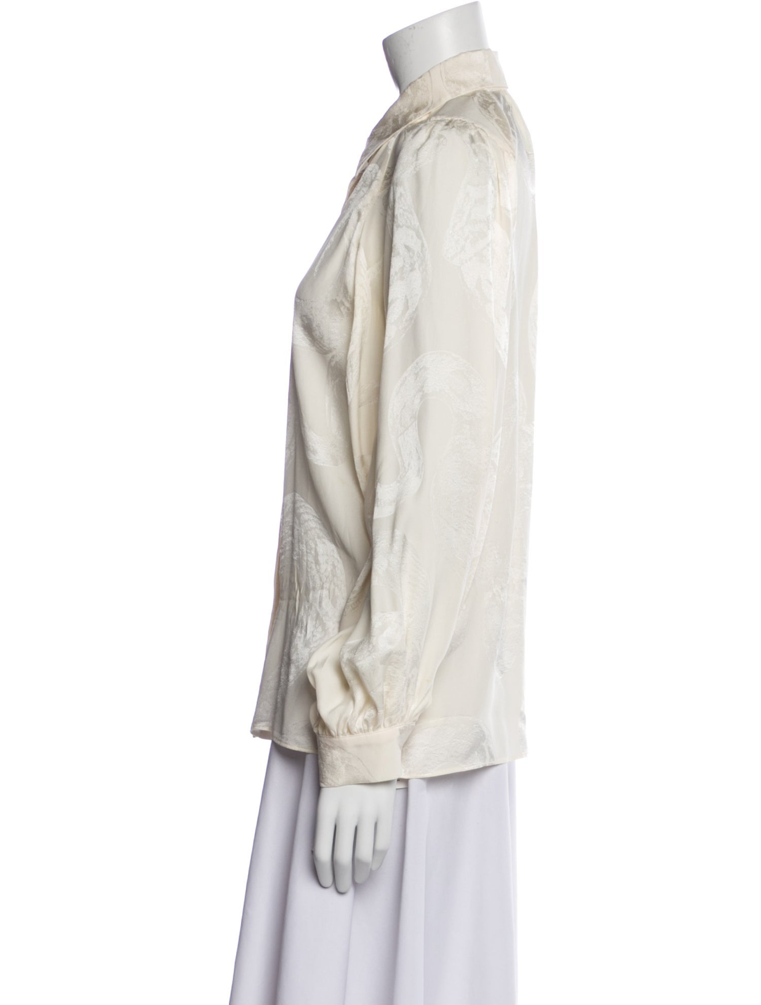 Roberto Cavalli Silk Long Sleeve Button-Up Top