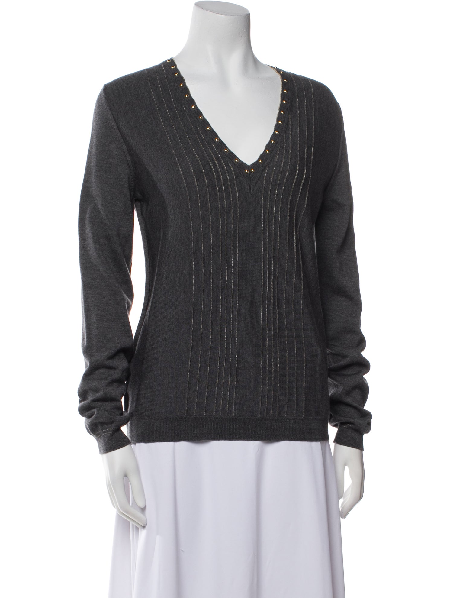 Roberto Cavalli Virgin Wool V-Neck Sweater