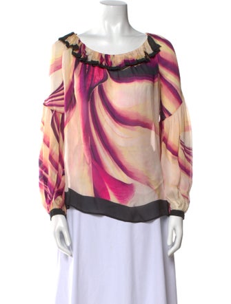 Roberto Cavalli Printed Scoop Neck Blouse
